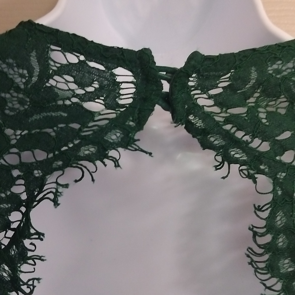 Lulus Whenever You Call Forest Green Lace Maxi Dress Sz M - Picture 8 of 8